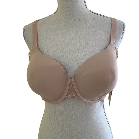 True & Co Beige "Madison" Lace Balconette Full Cup Bra 38D - Picture 1 of 7
